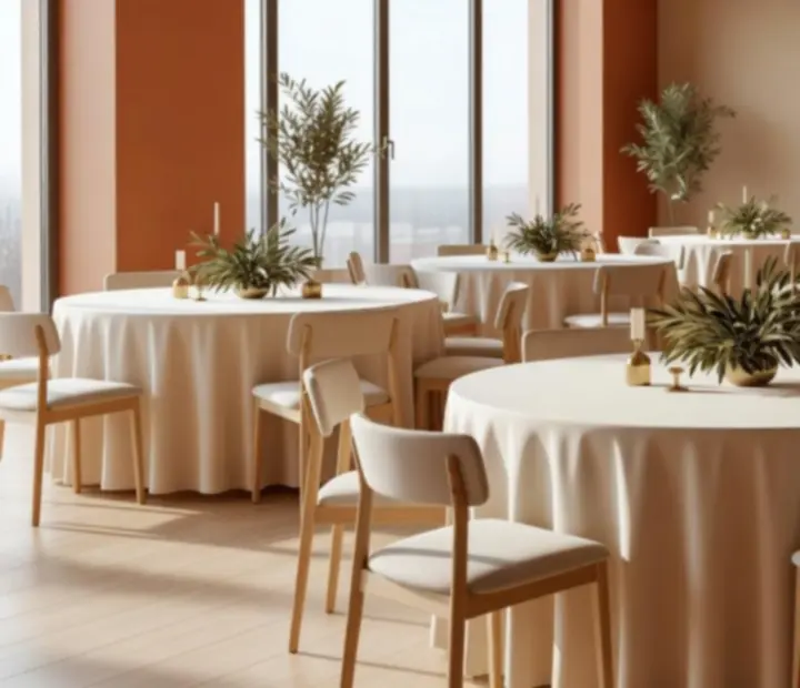 Elegancka sala restauracyjna przygotowana na prywatne przyjęcie