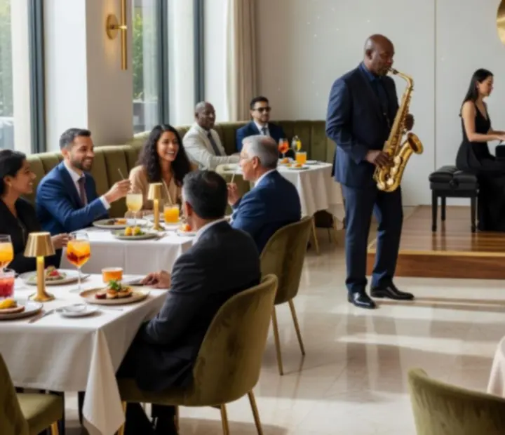 Jazz i muzyka na żywo podczas kolacji w restauracji Betéti Társaság