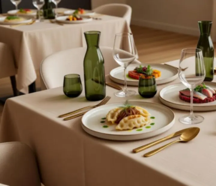 Elegancka prezentacja dania w restauracji Betéti Társaság.